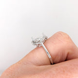 Trillion Cut Ring Semi Mount w Diamond Accents