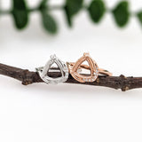 Trillion Cut Ring Semi Mount w Diamond Accents