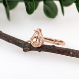 Trillion Cut Ring Semi Mount w Diamond Accents