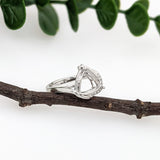 Trillion Cut Ring Semi Mount w Diamond Accents