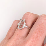 Ring Semi Mount w Earth Mined Diamonds in Solid 14K Gold | Cushion Cut 12x5.5mm
