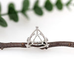 Statement Ring Mount in Solid 14K White Gold | Trillion 17mm