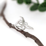 Statement Ring Mount in Solid 14K White Gold | Trillion 17mm