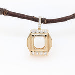 Pendant Semi Mount w Earth Mined Diamonds in Solid 14K Gold | EM 14.5x13mm
