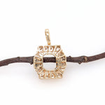 Pendant Semi Mount w Earth Mined Diamonds in Solid 14K Gold | EM 14.5x13mm
