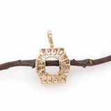 Pendant Semi Mount w Earth Mined Diamonds in Solid 14K Gold | EM 14.5x13mm