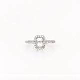 Natural Diamonds Halo Ring Setting: 14K Solid Gold, Customizable | Emerald Cut or Radiant Cut | Custom Sizes