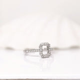 Natural Diamonds Halo Ring Setting: 14K Solid Gold, Customizable | Emerald Cut or Radiant Cut | Custom Sizes