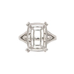 Solitaire Ring Mount in Solid 14K Gold | Cushion Cut 14x10mm