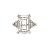 Solitaire Ring Mount in Solid 14K Gold | Cushion Cut 14x10mm