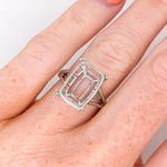 Solitaire Ring Mount in Solid 14K Gold | Cushion Cut 14x10mm