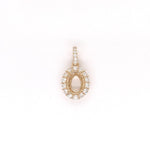 Pendant Semi Mount w Earth Mined Diamonds in Solid 14K Gold | Customizable