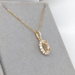 Pendant Semi Mount w Earth Mined Diamonds in Solid 14K Gold | Customizable