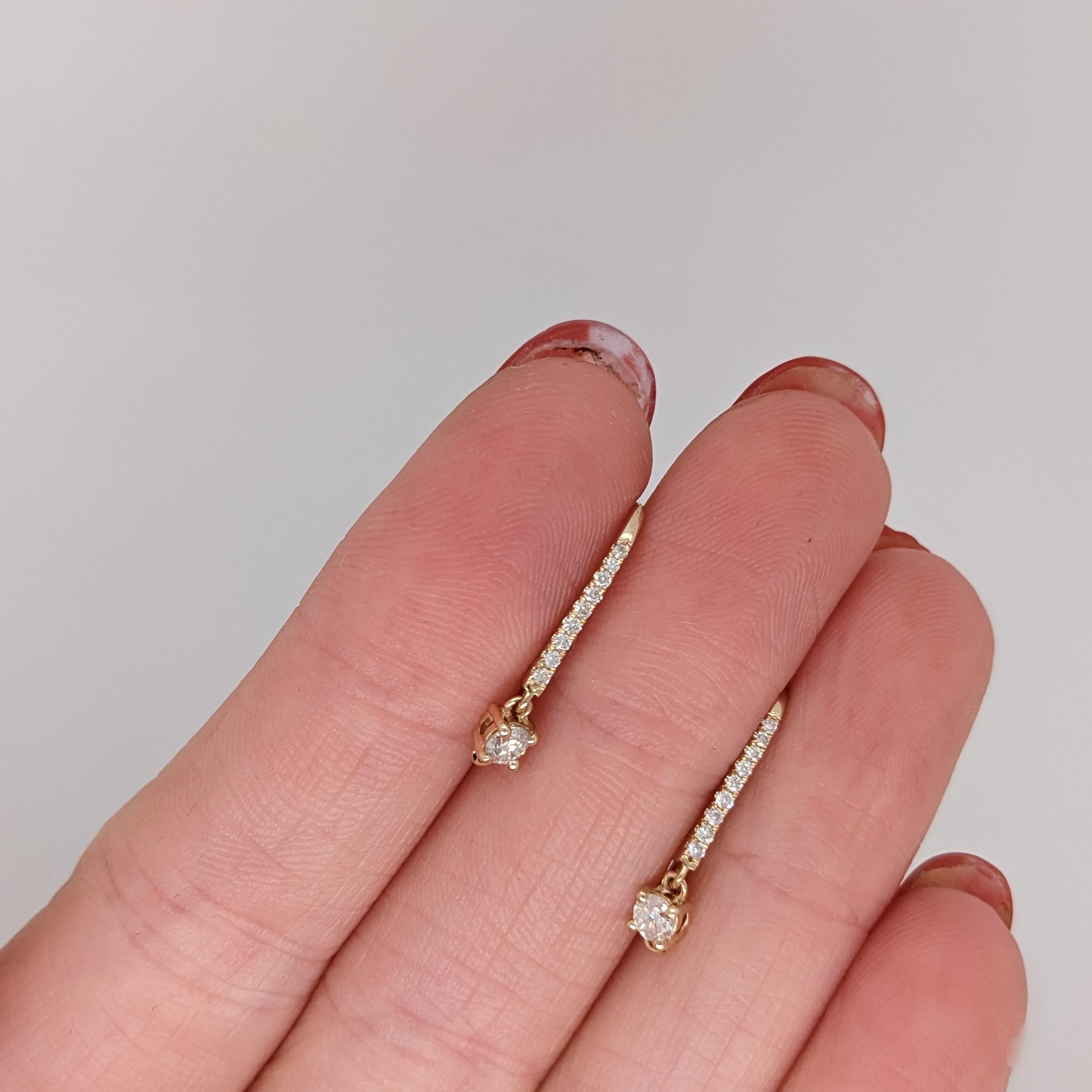 Diamond Leverback Earrings in Solid 14K Gold | Earth Mined Diamonds