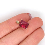 2.6ct Red Ruby Pendant in Solid 14K Yellow Gold | EM 9x7mm | Solitaire Pendant