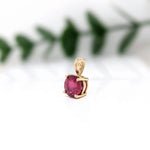 2.8ct Red Ruby Pendant in Solid 14K Yellow Gold | Round 8mm | Solitaire Pendant