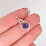 1ct Tanzanite Pendant w Earth Mined Diamonds in Solid 14K Rose Gold | Round 6mm