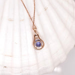 1ct Tanzanite Pendant w Earth Mined Diamonds in Solid 14K Rose Gold | Round 6mm