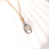 Pendant Semi Mount w Earth Mined Diamonds in Solid 14K Gold | Round 6mm