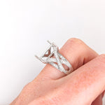 Ring Semi Mount w Earth Mined Diamonds in Solid 14K Gold | EM 14x10mm