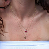 2.8ct Red Ruby Pendant in Solid 14K Yellow Gold | Round 8mm | Solitaire Pendant