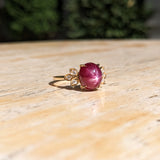 4.7ct Star Ruby Ring w Diamond Accents