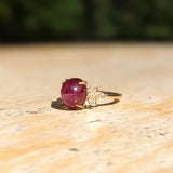 4.7ct Star Ruby Ring w Diamond Accents