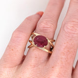 4.7ct Red Ruby Ring in Solid 14K Yellow Gold | Oval 11.5x8.2mm | Solitaire Ring