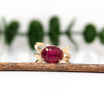 4.7ct Red Ruby Ring in Solid 14K Yellow Gold | Oval 11.5x8.2mm | Solitaire Ring