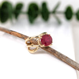 4.7ct Red Ruby Ring in Solid 14K Yellow Gold | Oval 11.5x8.2mm | Solitaire Ring