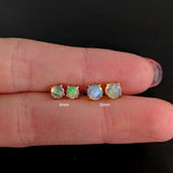 Four Prong Round Opal Stud Earrings | Solitaire Studs