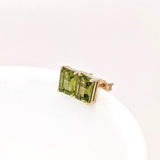 Peridot Stud Earrings 14K Solid Gold | Green Peridot Earrings | Emerald Cut Cut 6x4mm 7x5mm 8x6mm 9x7mm 10x8mm | August Birthstone Jewelry