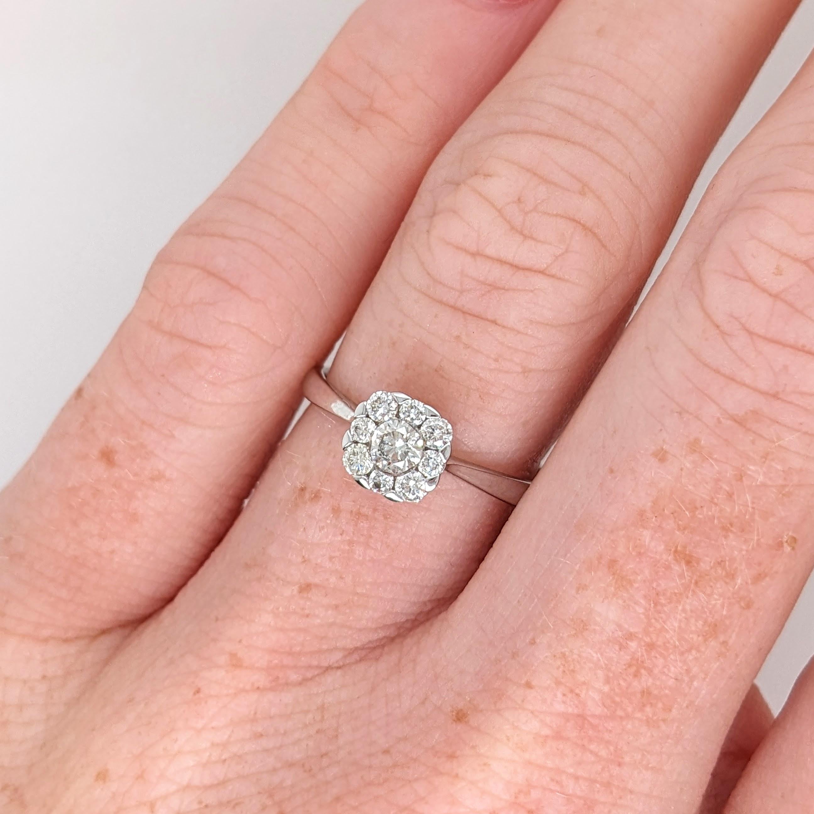 Diamond Ring in Solid 14K White Gold | Earth Mined Diamonds