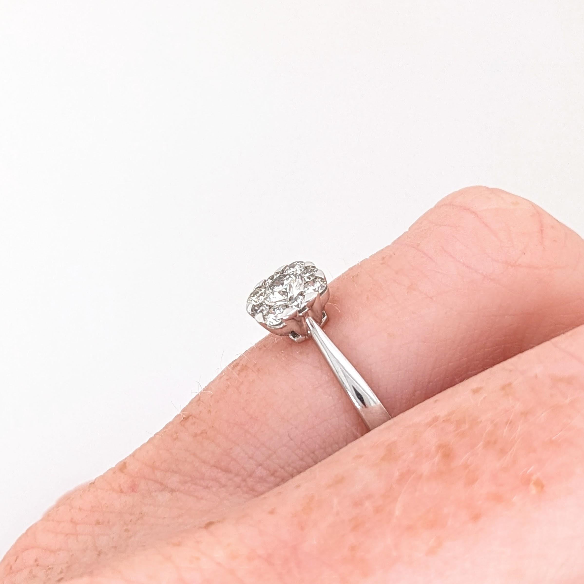 Diamond Ring in Solid 14K White Gold | Earth Mined Diamonds
