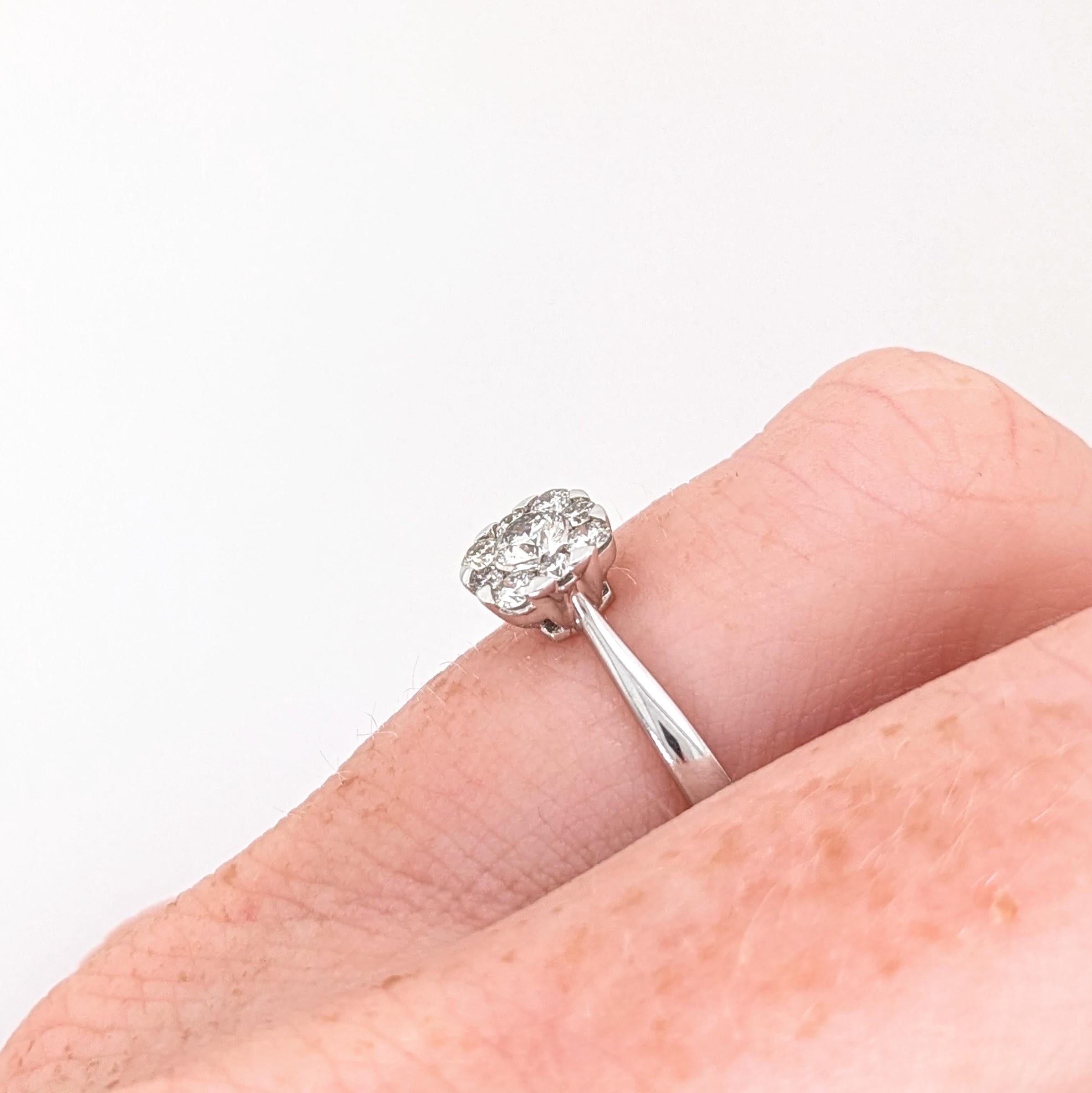 Diamond Ring in Solid 14K White Gold | Earth Mined Diamonds