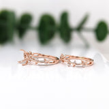 Ring Semi Mount w Earth Mined Diamonds in Solid 14K Gold | Emerald cut 7x5mm