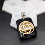 Unique Bone Pendant in Solid Vermeil w A Sterling Silver Bail | Statement Design