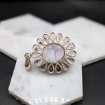 Natural Lavender Amethyst Pendant in Solid Vermeil | Flower Design | Bezel Set