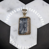 Natural Picasso Marble Pendant in Solid Vermeil | Cabochon Cut | Bezel Setting