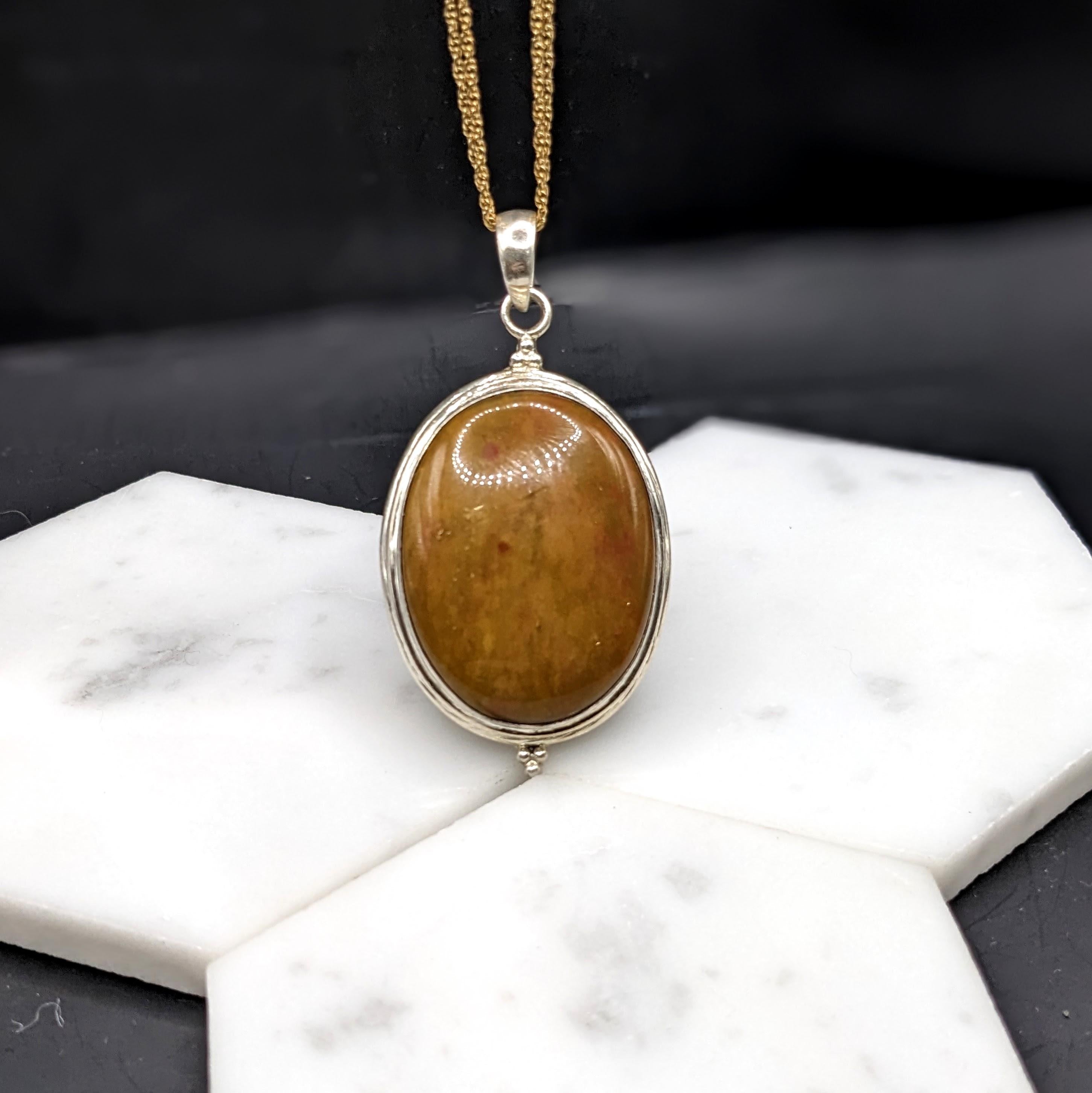 Natural Turquoise Pendant in Solid Vermeil | Oval Cut | Bezel Setting