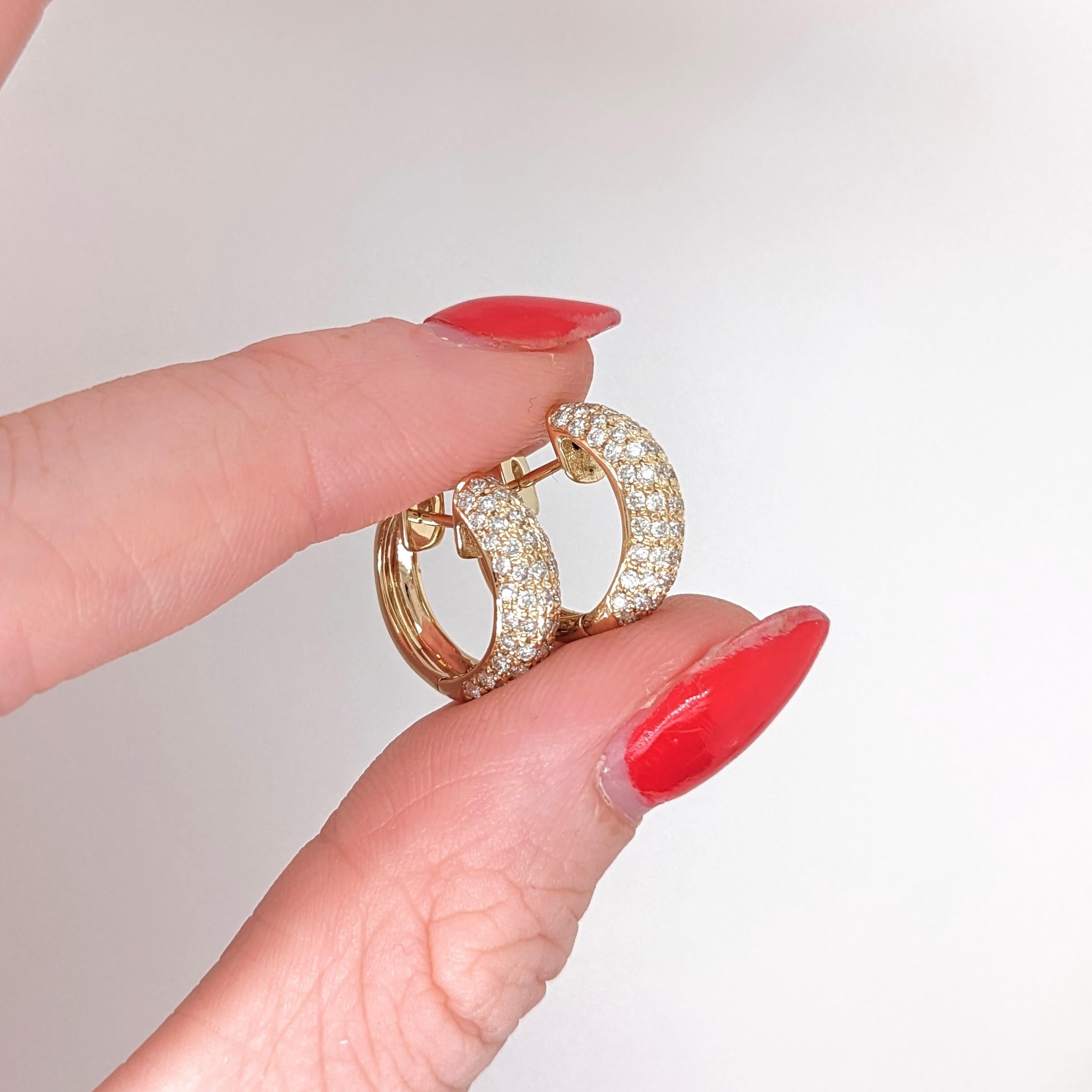 Diamond Huggies Earrings in Solid 14K Gold | Earth Mined Diamonds