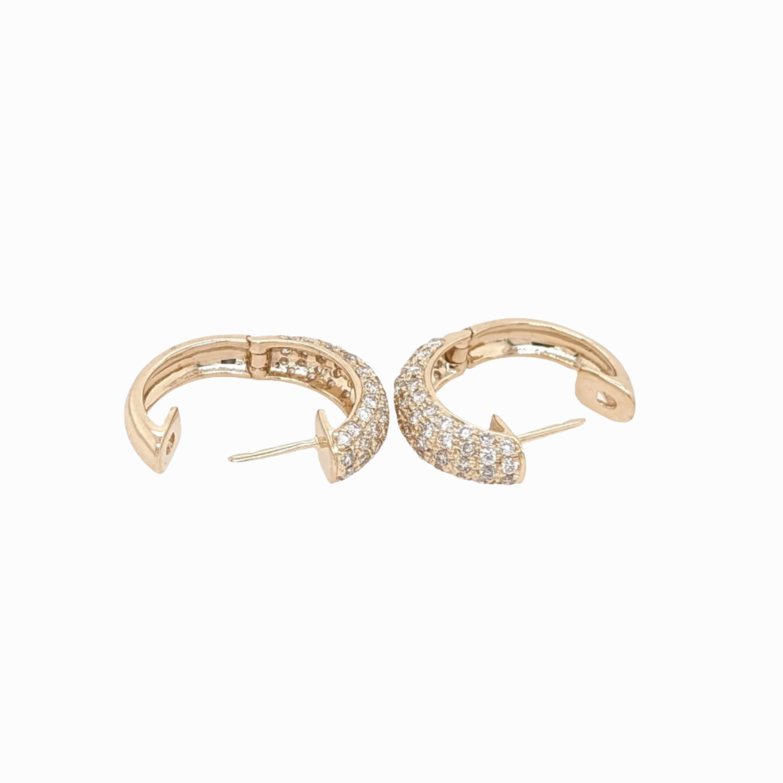 Diamond Huggies Earrings in Solid 14K Gold | Earth Mined Diamonds