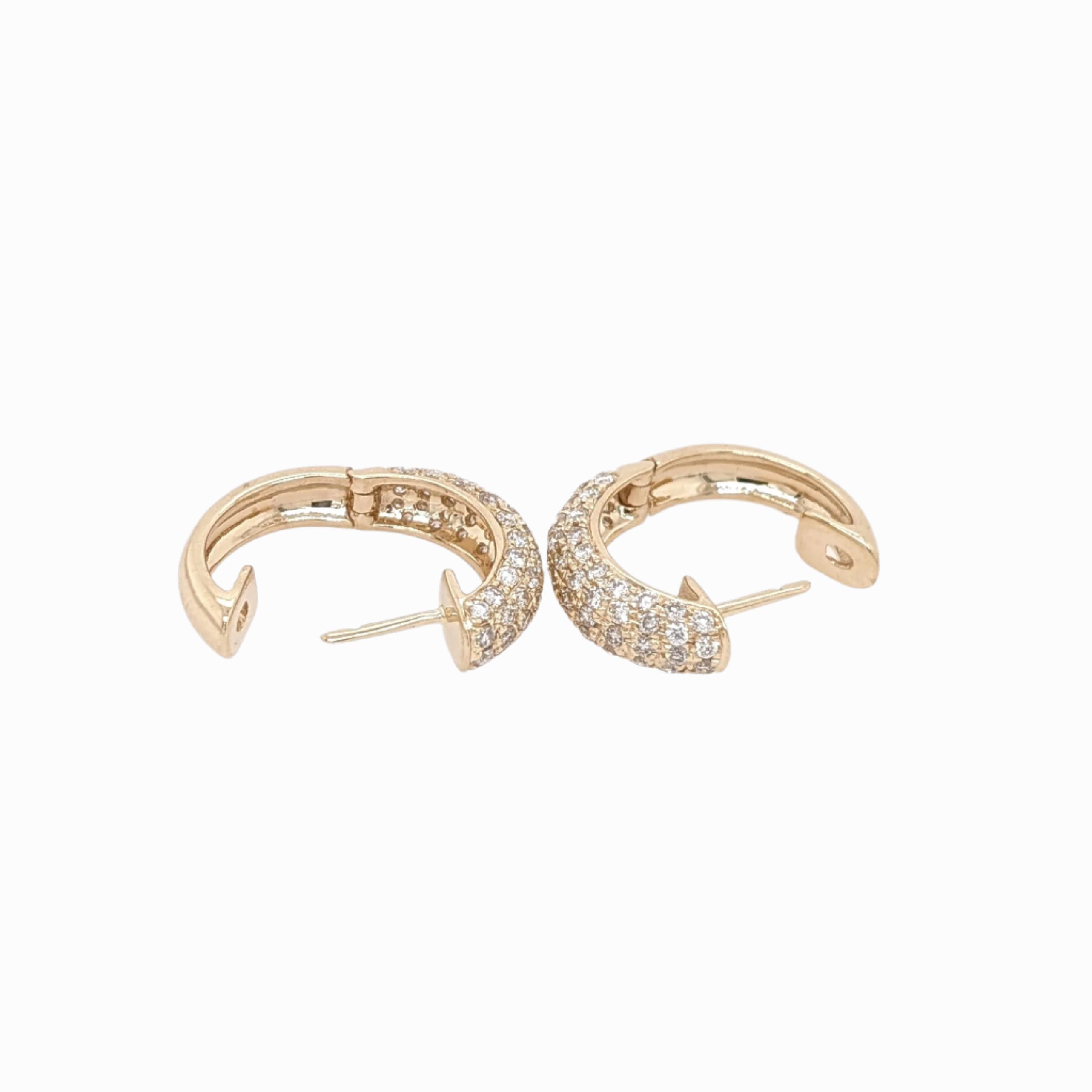 Diamond Huggies Earrings in Solid 14K Gold | Earth Mined Diamonds
