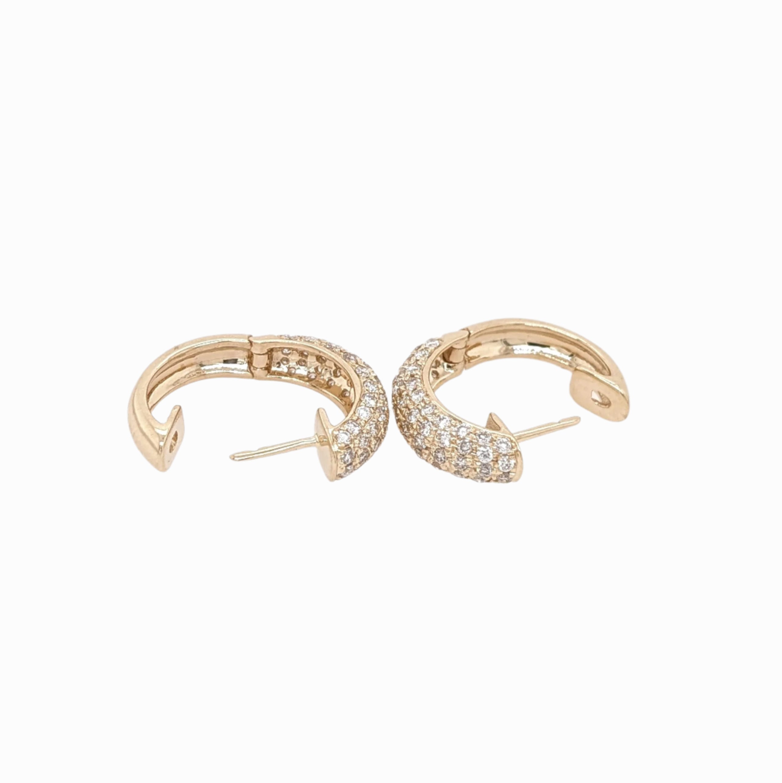 Diamond Huggies Earrings in Solid 14K Gold | Earth Mined Diamonds