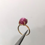 13.4ct Star Ruby Ring in Solid 14K Yellow Gold | Oval 13x11mm | Solitaire Ring