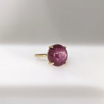 13.4ct Star Ruby Ring in Solid 14K Yellow Gold | Oval 13x11mm | Solitaire Ring