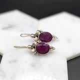 Natural Ruby Earrings in Solid Vermeil | Oval Shape | Faceted Cut