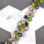 Peridot, Lemon Quartz, Garnet and Amethyst Bracelet in Solid Vermeil | Bezel Set