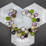 Peridot, Lemon Quartz, Garnet and Amethyst Bracelet in Solid Vermeil | Bezel Set