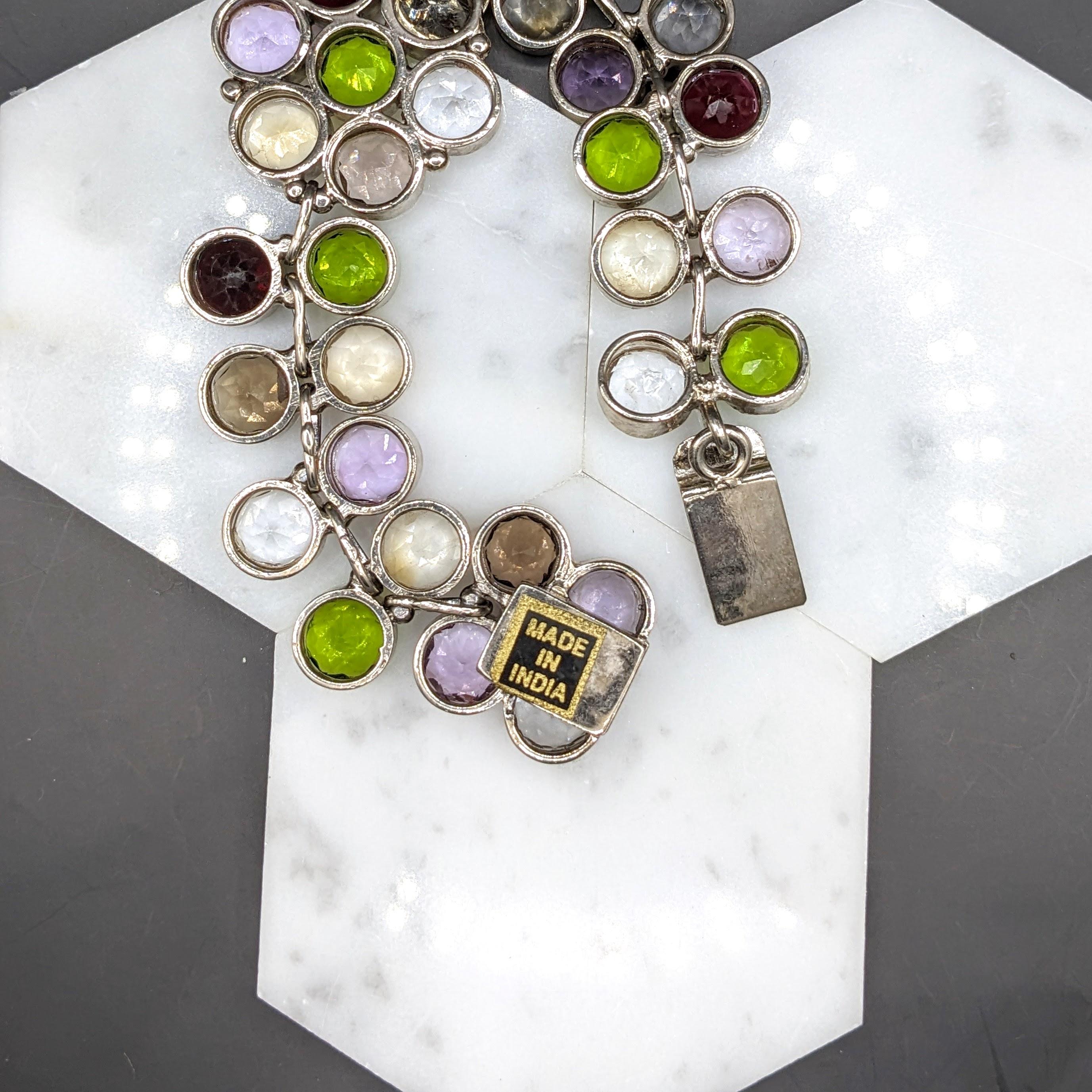 Peridot, Lemon Quartz, Garnet and Amethyst Bracelet in Solid Vermeil | Bezel Set